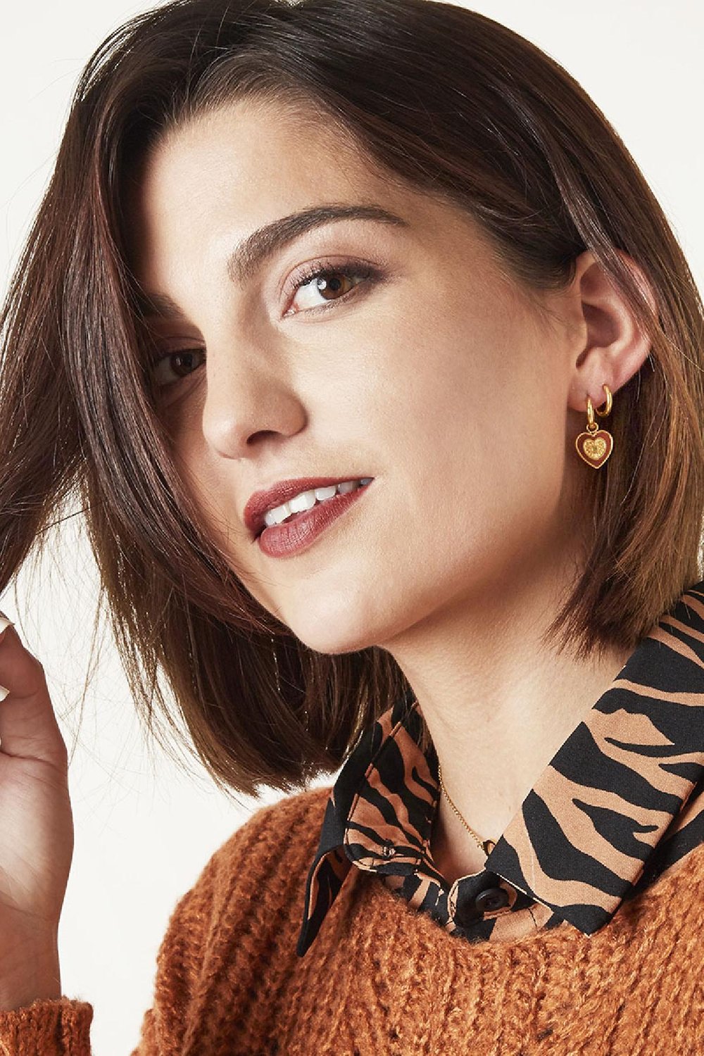 Oorbellen Hearted Eye Donkerblauw Stainless Steel h5Afbeelding3